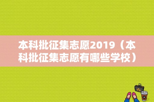 本科批征集志愿2019（本科批征集志愿有哪些学校）