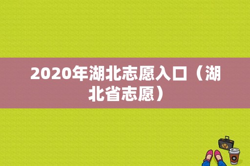 2020年湖北志愿入口（湖北省志愿）