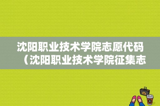 沈阳职业技术学院志愿代码（沈阳职业技术学院征集志愿）