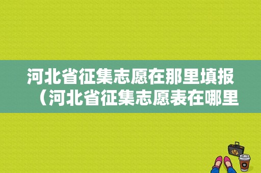 河北省征集志愿在那里填报（河北省征集志愿表在哪里查询）