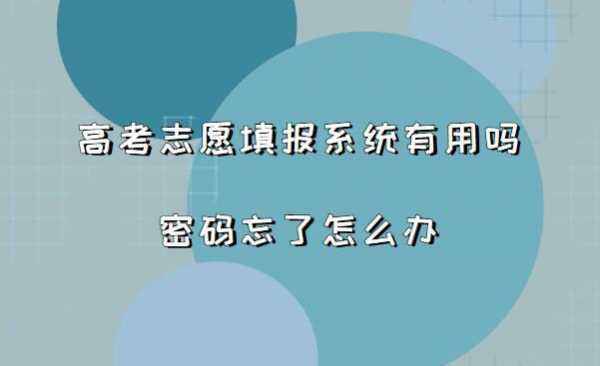 填报志愿需要密码么（填报志愿时的密码是什么）