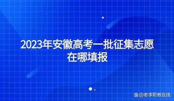 安徽高考征集志愿吧（安徽高考征集志愿入口）