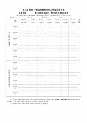 湖北志愿表样表（湖北志愿填报样表）