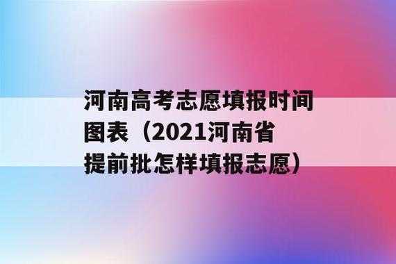 河南提前批志愿填报时间（河南省高考报考志愿提前批）