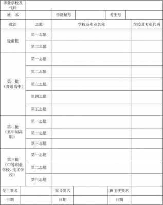 中学中职志愿表（中学中职志愿表怎么填写）