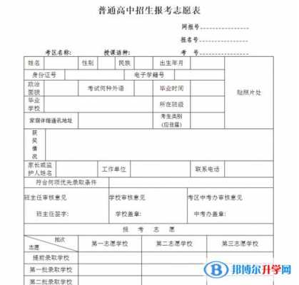 阜阳中考志愿填报表格（2021中考填报志愿表格）