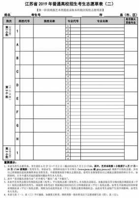 江苏高考志愿填报样表（江苏高考填报志愿表格）