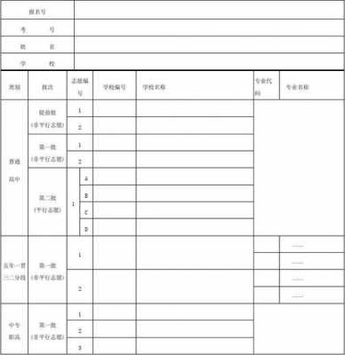 内江市中考志愿表格式（2020年中考志愿表格式）