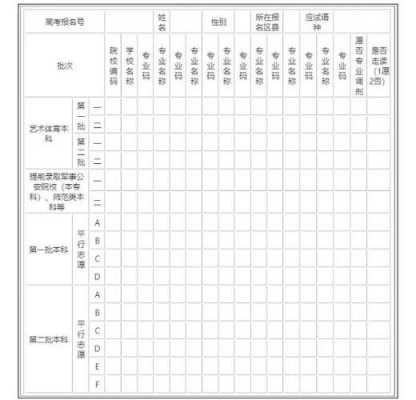 高考24个志愿表格海南省（海南高考填表志愿）