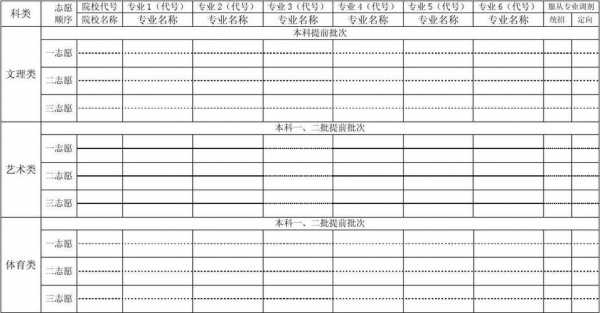 新疆平行志愿填报表格（新疆18个平行志愿怎么填）