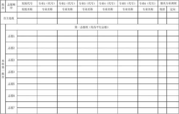 新疆平行志愿填报表格（新疆18个平行志愿怎么填）