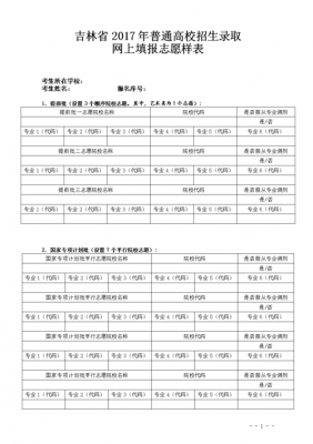 吉林如何填报志愿（吉林志愿填报表）