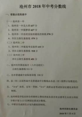 沧州中考志愿结果（沧州中考志愿结果公布）