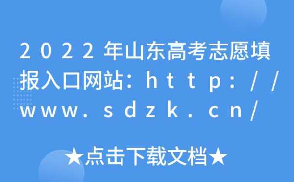 山东高考志愿报名网（山东高考志愿报名网站入口）