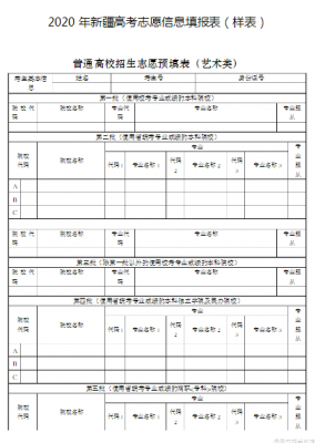 2018新疆高考填写志愿（2019年新疆高考填报志愿书）