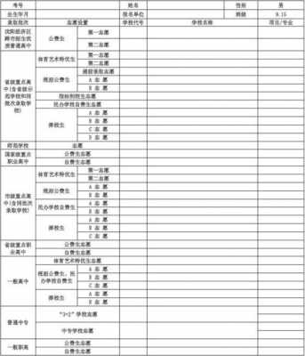 沈阳中考志愿填报表格（沈阳市2021年中招考生志愿信息录入表怎么填）