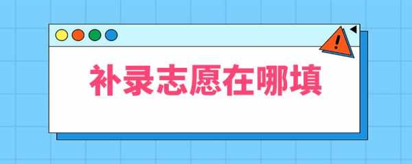 补录志愿去那里补（补录志愿去哪里填）