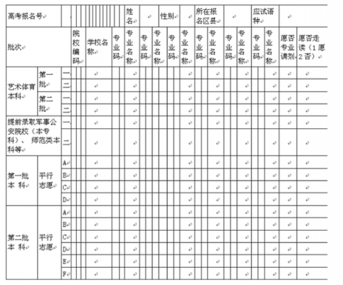 浙江2018志愿填报表格（2020浙江高考志愿填报表格）