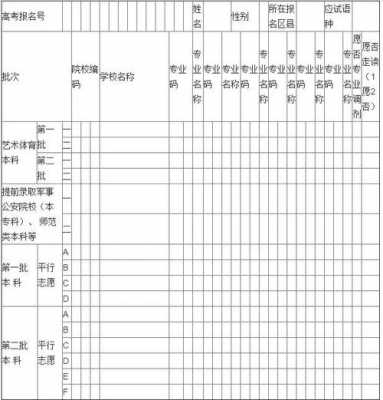 高考志愿模板湖南（2021年湖南高考志愿表样式）