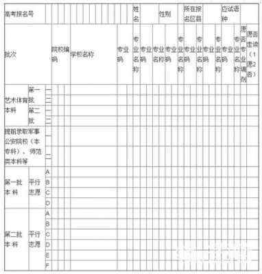 山东高考高职志愿表格（山东省高考志愿表填写样本2020）