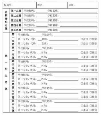 西宁中考志愿表（西宁中考填报志愿）