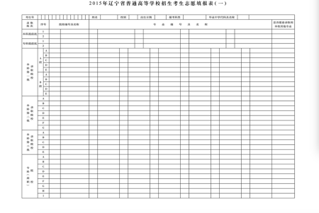 辽宁平行志愿电子表（平行志愿辽宁省）