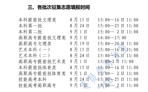 湖北省征集志愿时间（湖北省征集志愿时间2020）