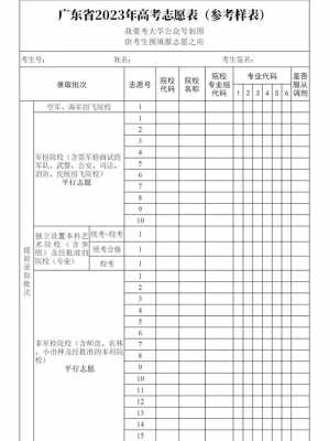 广东省高考志愿表一本（广东高考本科一批填志愿）