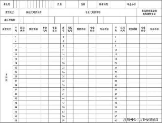 志愿填报表格2018辽宁（2020填志愿表格样本）