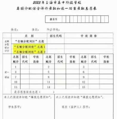 2017上海志愿填报样表（上海志愿填报模式）